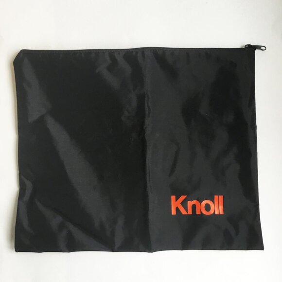 Black & Orange Knoll Logo Branded Nylon Zipper Pouch Travel Toiletry Bag - Picture 1 of 4